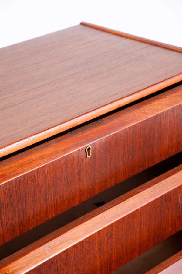 Mid Century Danish Modern Highboy Dresser Solid Teak 6 Drawer Ejsing Mobler Key - Image 7
