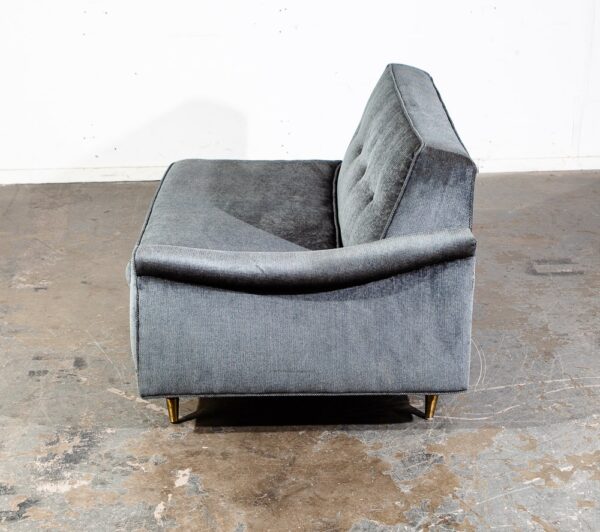 Mid Century Modern Sectional Sofa Kroehler Valentine Couch Grey Blue Danish - Image 8