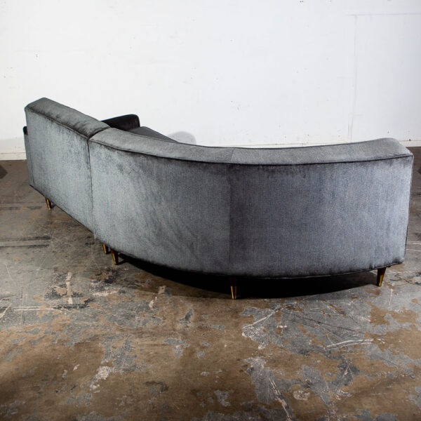Mid Century Modern Sectional Sofa Kroehler Valentine Couch Grey Blue Danish - Image 6
