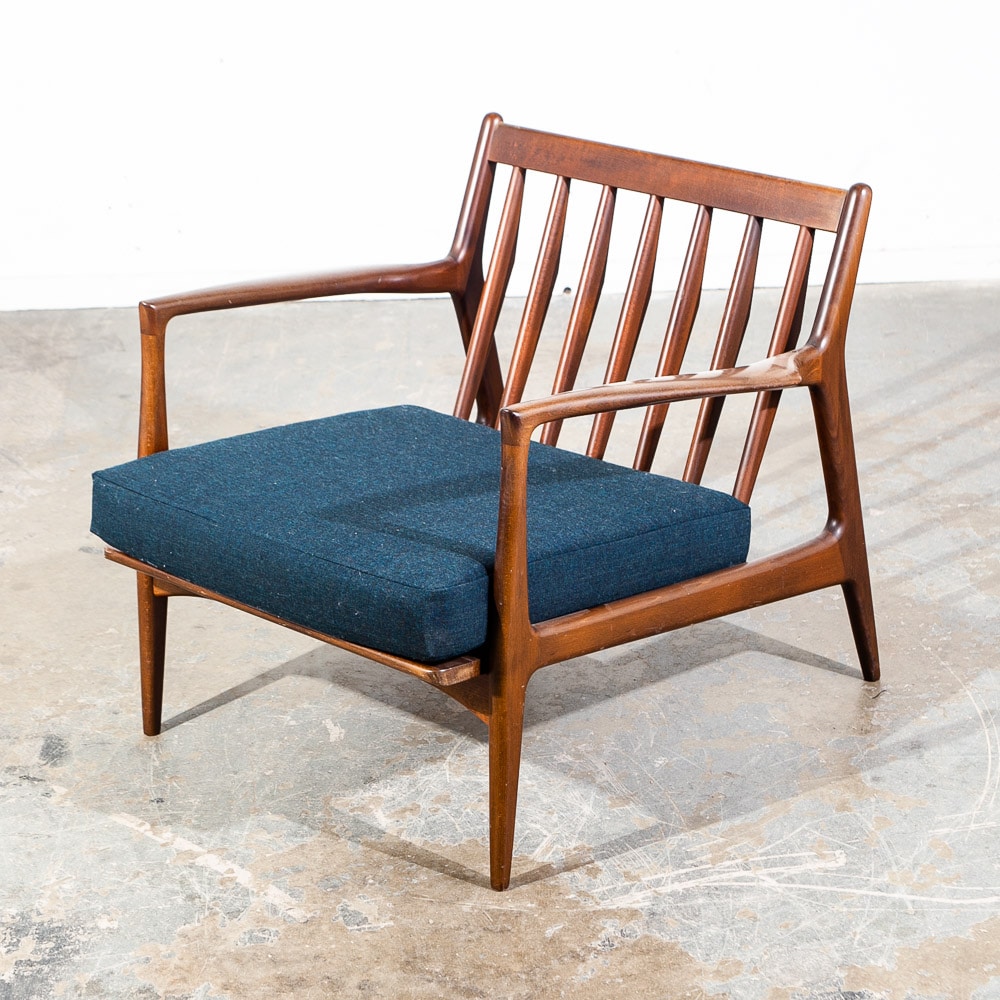 Mid Century Danish Modern Lounge Chair Ib Kofod Larsen Refinished Arm Selig Mcm - Image 3