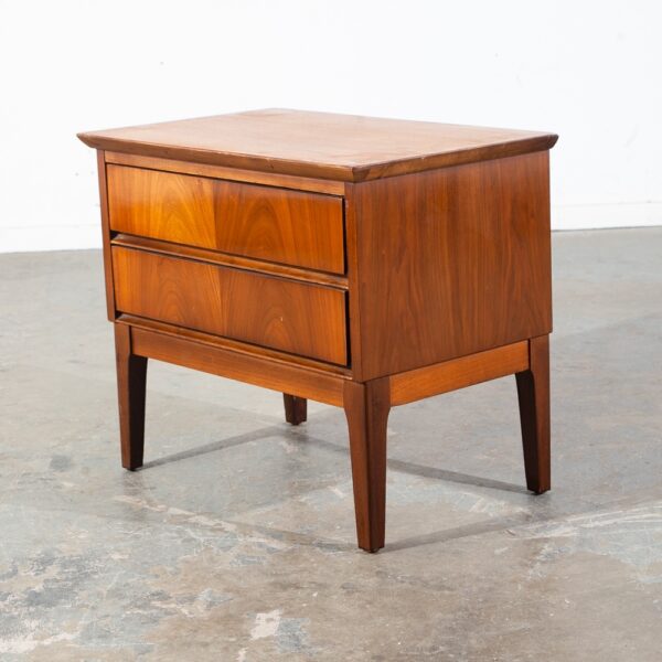 Mid Century Modern Nightstand End Side Table Two Drawers Dixie Shelf Vintage Mcm