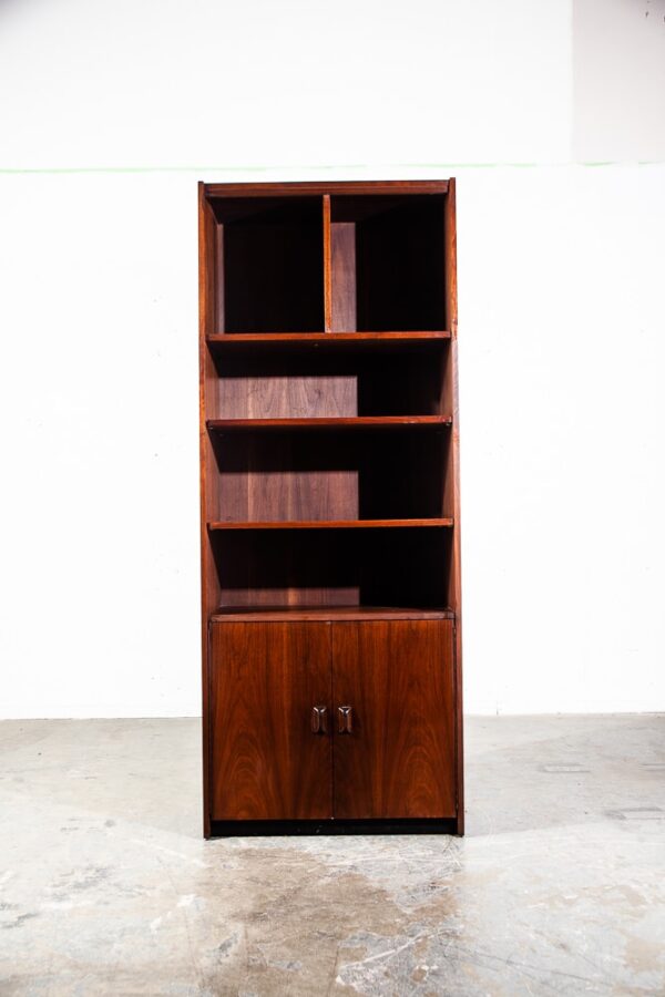 Mid Century Modern Bookshelf Book Shelf Shelving Storage Cabinet Walnut Mcm Wood - Image 2