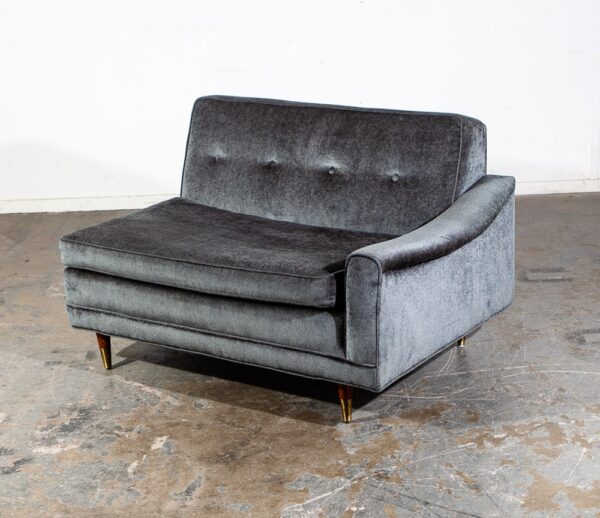 Mid Century Modern Sectional Sofa Kroehler Valentine Couch Grey Blue Danish - Image 10