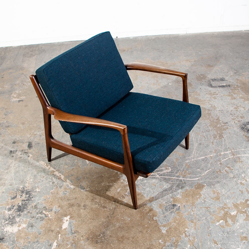 Mid Century Danish Modern Lounge Chair Ib Kofod Larsen Refinished Arm Selig Mcm - Image 6