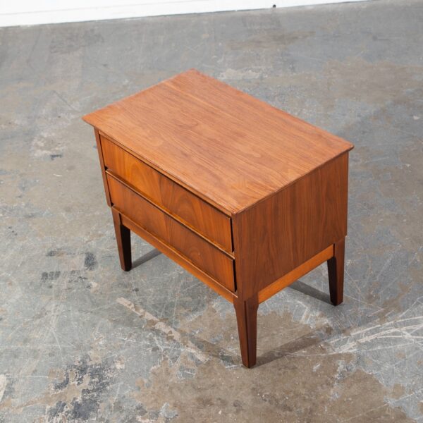 Mid Century Modern Nightstand End Side Table Two Drawers Dixie Shelf Vintage Mcm - Image 5