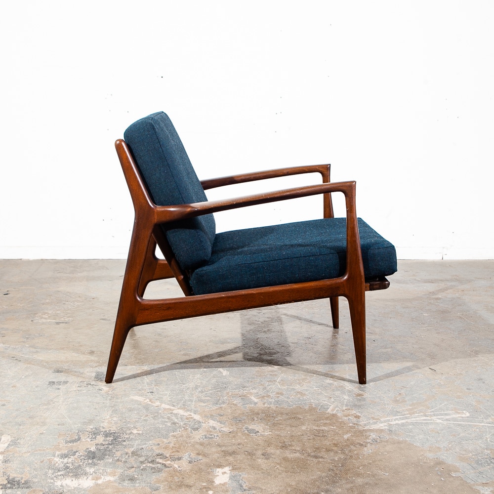 Mid Century Danish Modern Lounge Chair Ib Kofod Larsen Refinished Arm Selig Mcm - Image 5