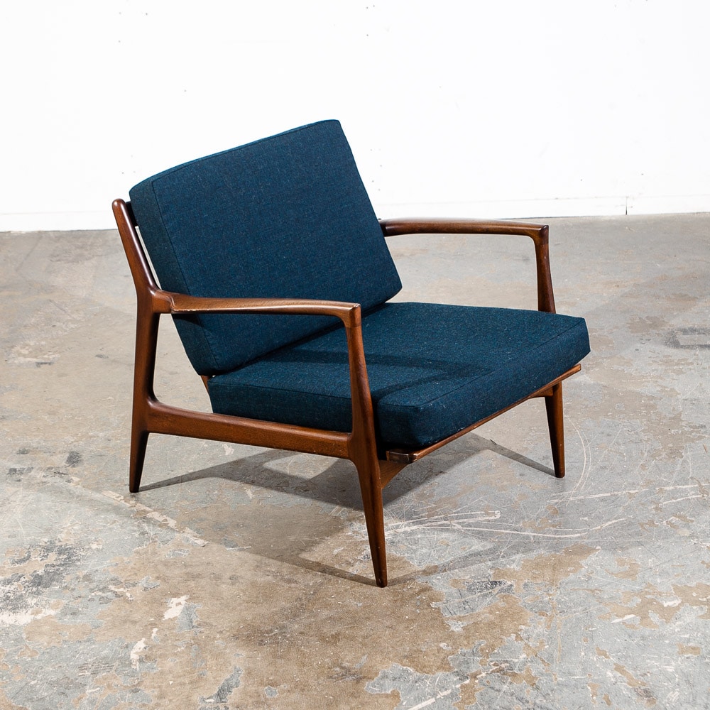 Mid Century Danish Modern Lounge Chair Ib Kofod Larsen Refinished Arm Selig Mcm