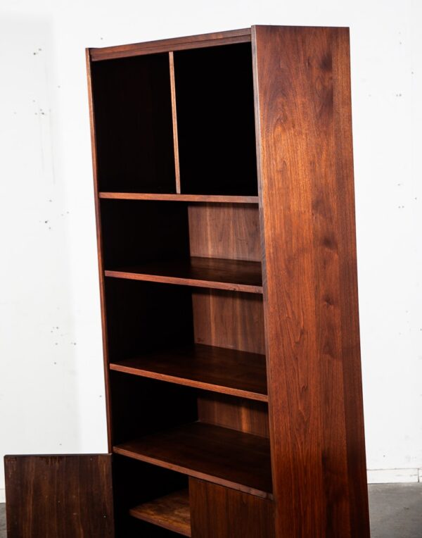 Mid Century Modern Bookshelf Book Shelf Shelving Storage Cabinet Walnut Mcm Wood - Image 6