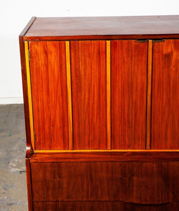 Mid Century Modern Dresser Highboy 5 Drawer Walnut Broyhill Drexel High Danish - Image 6