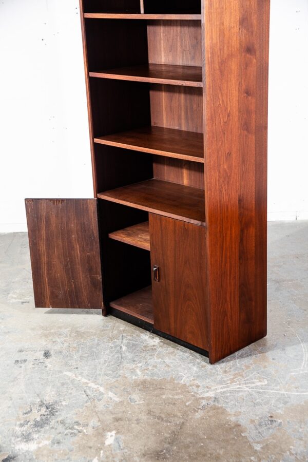 Mid Century Modern Bookshelf Book Shelf Shelving Storage Cabinet Walnut Mcm Wood - Image 11