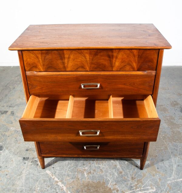 Mid Century Modern Dresser Highboy Walnut 5 Drawer Restored Danish Vintage Chest - Image 7