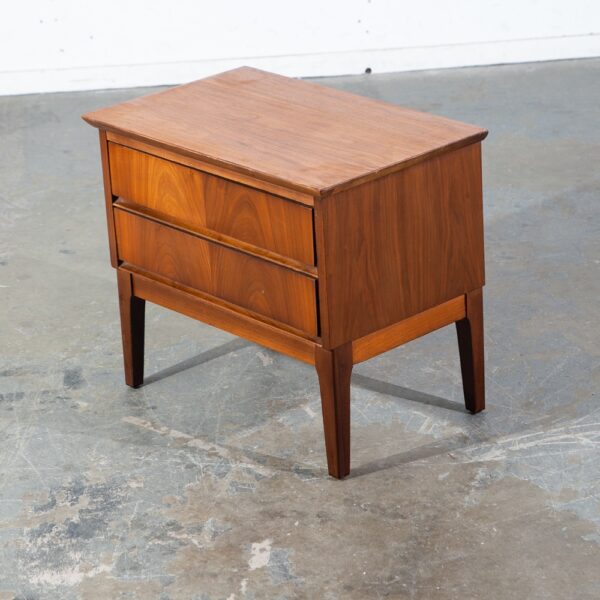 Mid Century Modern Nightstand End Side Table Two Drawers Dixie Shelf Vintage Mcm - Image 3