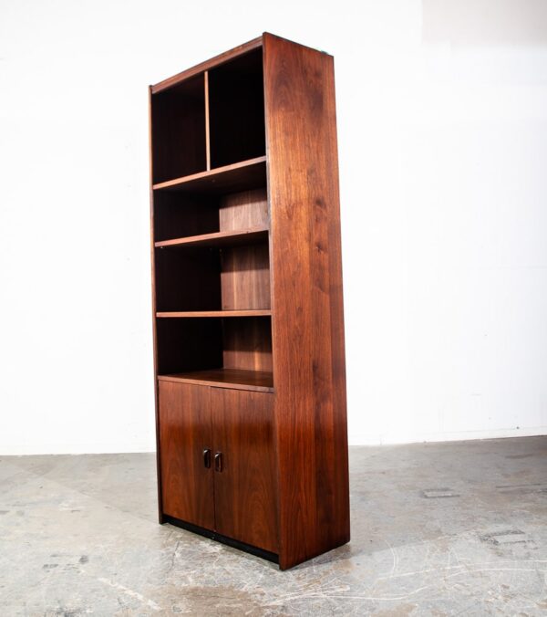 Mid Century Modern Bookshelf Book Shelf Shelving Storage Cabinet Walnut Mcm Wood