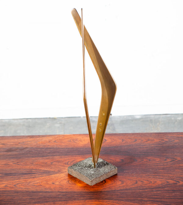 Mid Century Modern Sculpture Signed Dated Bronze Brass Metal Modernist Abstract - Image 4