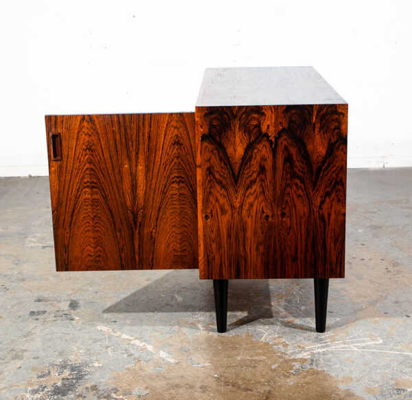 Mid Century Danish Modern Credenza Media Cabinet Rosewood Doors Denmark Comnpact - Image 6