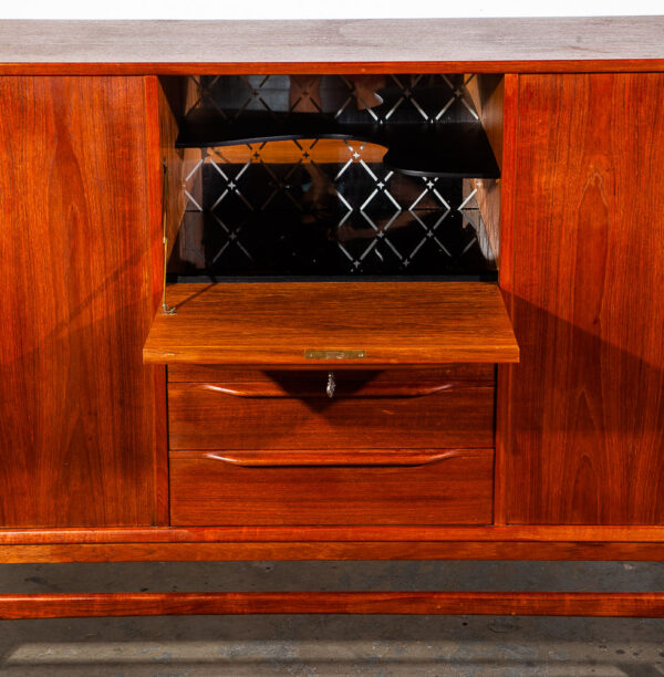 Mid Century Danish Modern Credenza Highboard Teak Wood Drawers Denmark Large - Image 11