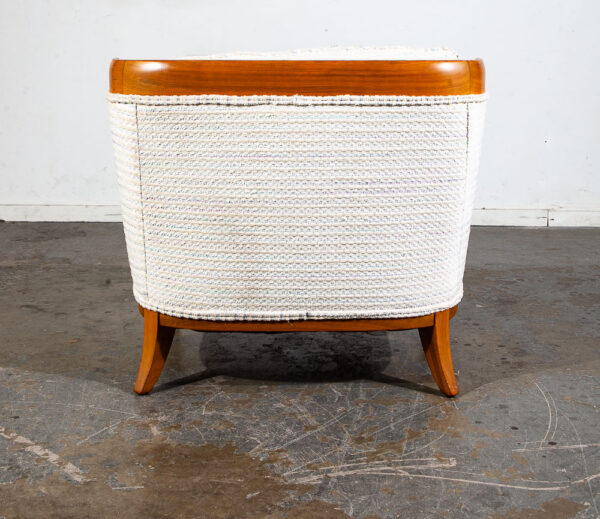 Mid Century Modern Lounge Chairs Slipper Tomlinson Erwin Lambeth Walnut White NM - Image 5