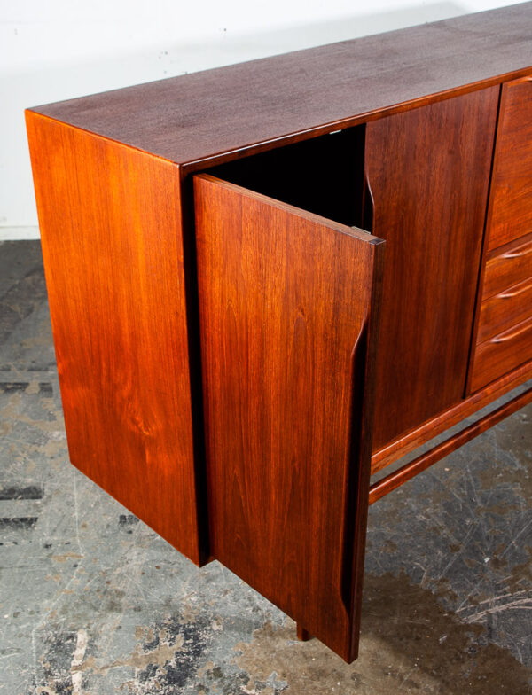 Mid Century Danish Modern Credenza Highboard Teak Wood Drawers Denmark Large - Image 12
