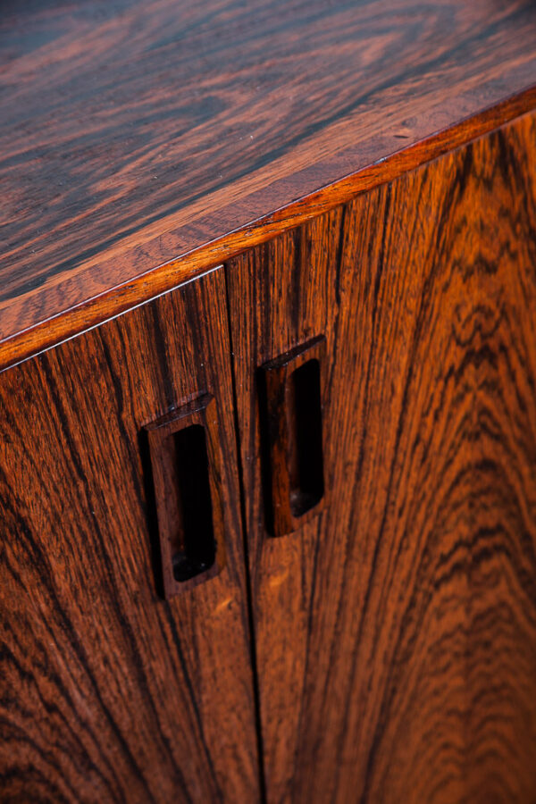 Mid Century Danish Modern Credenza Media Cabinet Rosewood Doors Denmark Comnpact - Image 9