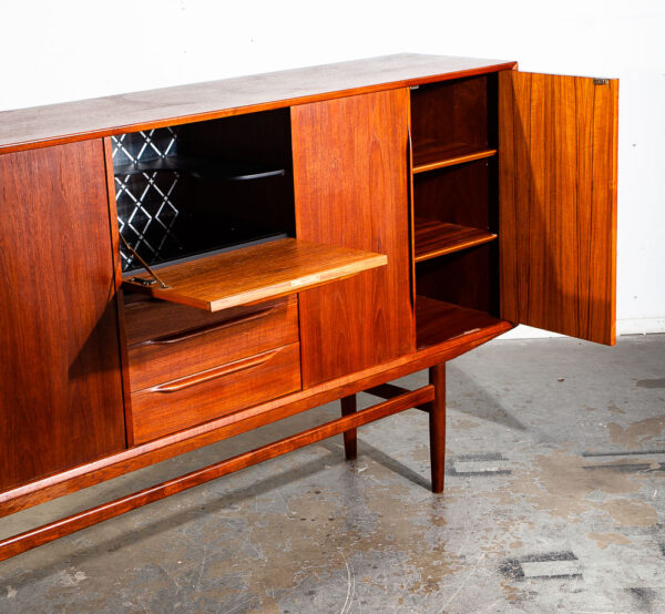 Mid Century Danish Modern Credenza Highboard Teak Wood Drawers Denmark Large - Image 6