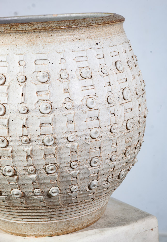 Mid Century Modern Planter Pot Bob Kinzie Architectural Pottery White Studio Mcm - Image 3