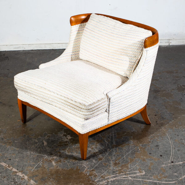 Mid Century Modern Lounge Chairs Slipper Tomlinson Erwin Lambeth Walnut White NM - Image 9