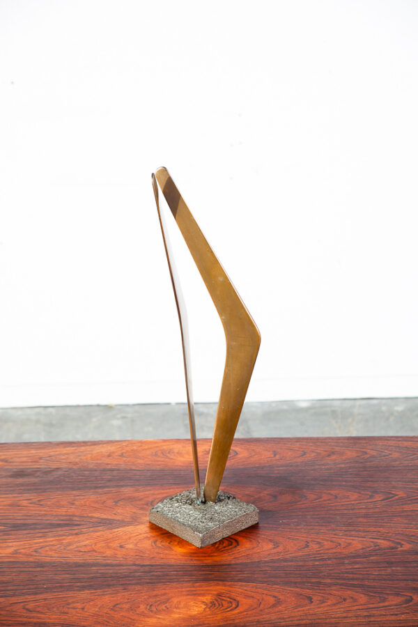 Mid Century Modern Sculpture Signed Dated Bronze Brass Metal Modernist Abstract - Image 9