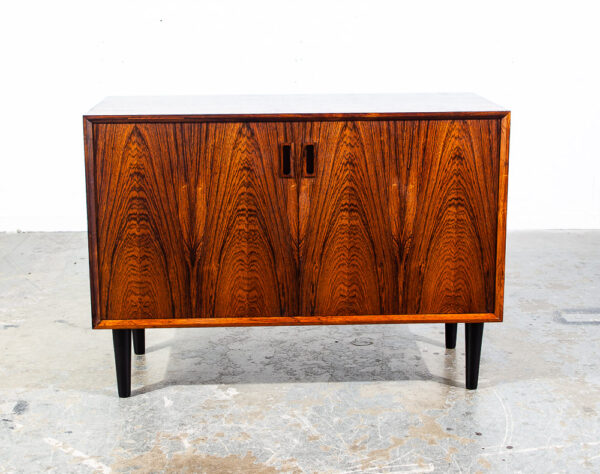 Mid Century Danish Modern Credenza Media Cabinet Rosewood Doors Denmark Comnpact - Image 2