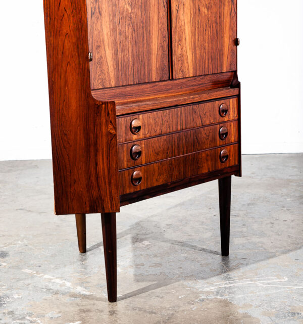 Mid Century Danish Modern Corner Cabinet Unit Brazilian Rosewood Bar Mcm Denmark - Image 5