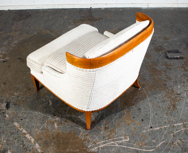Mid Century Modern Lounge Chairs Slipper Tomlinson Erwin Lambeth Walnut White NM - Image 6