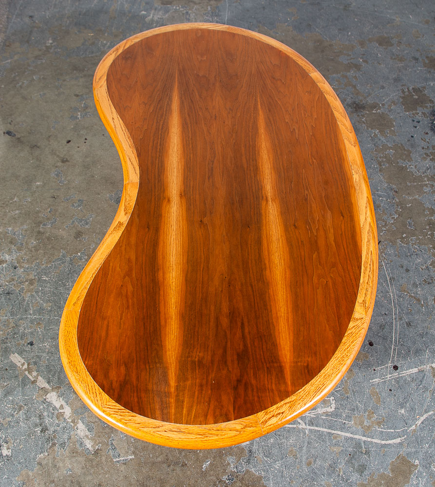 Mid Century Modern Coffee Table Kidney Walnut Lane Perception X Base Danish Mcm - Image 4