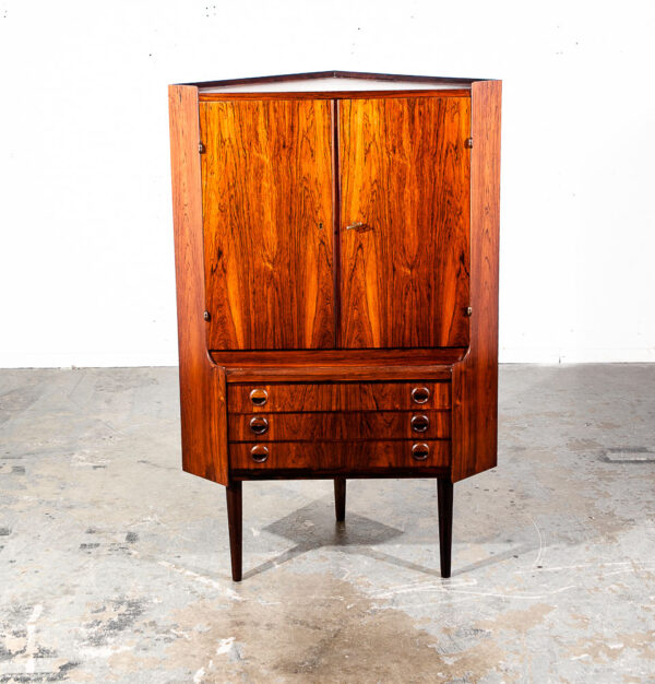 Mid Century Danish Modern Corner Cabinet Unit Brazilian Rosewood Bar Mcm Denmark