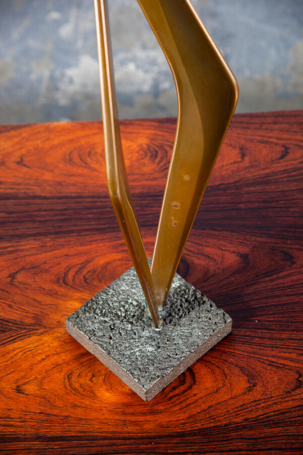 Mid Century Modern Sculpture Signed Dated Bronze Brass Metal Modernist Abstract - Image 10