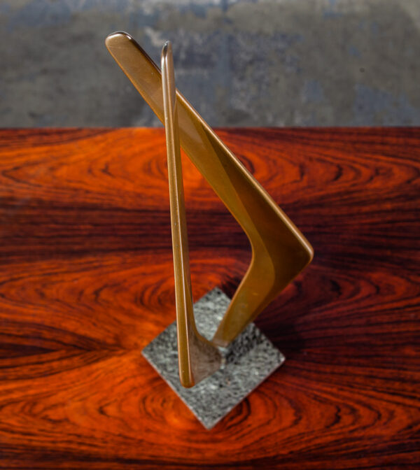 Mid Century Modern Sculpture Signed Dated Bronze Brass Metal Modernist Abstract - Image 7