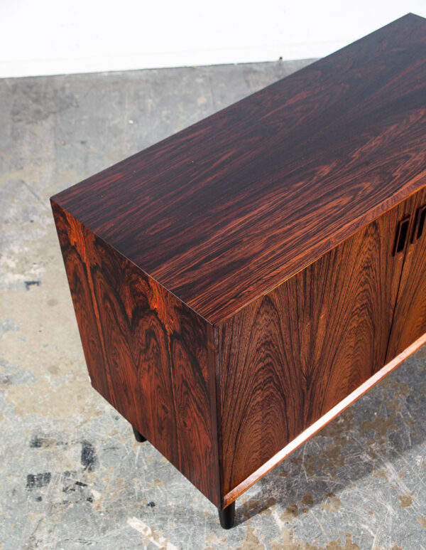 Mid Century Danish Modern Credenza Media Cabinet Rosewood Doors Denmark Comnpact - Image 11