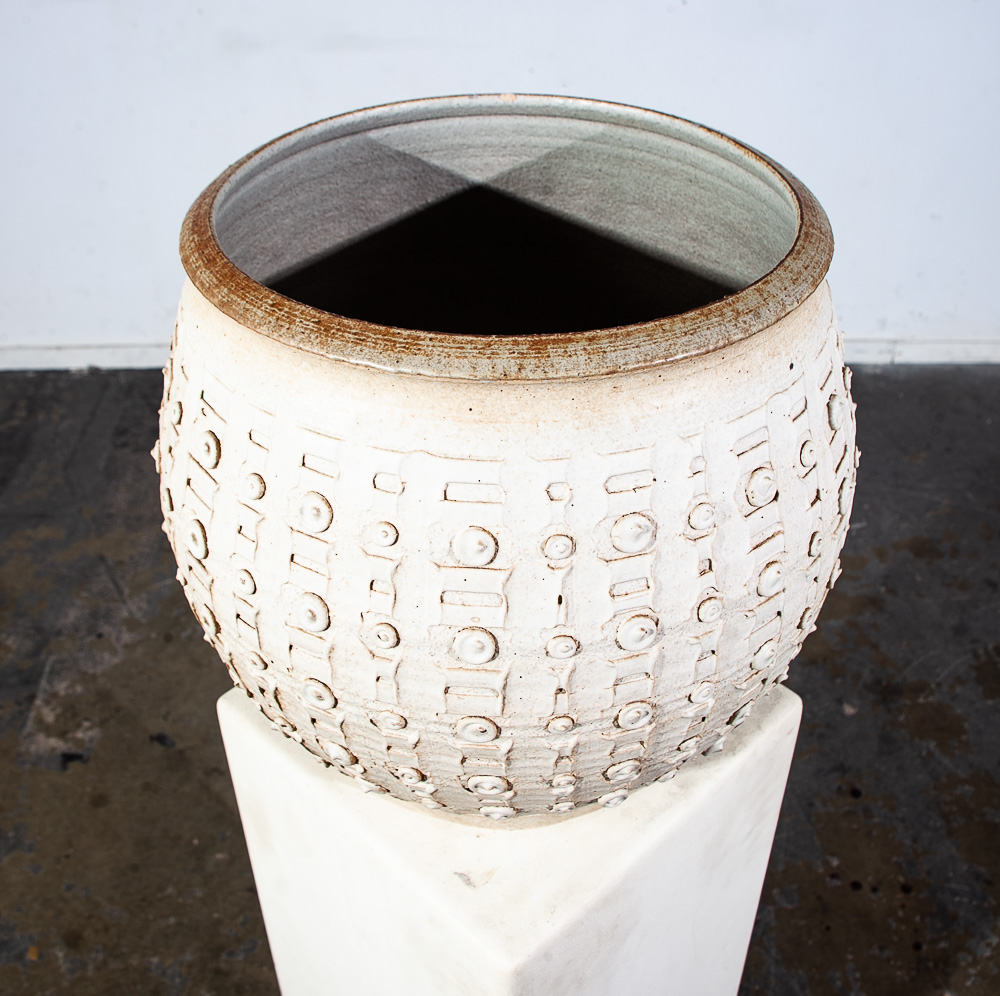 Mid Century Modern Planter Pot Bob Kinzie Architectural Pottery White Studio Mcm - Image 2