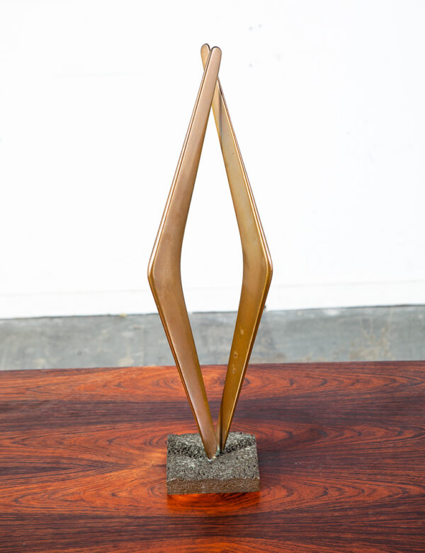 Mid Century Modern Sculpture Signed Dated Bronze Brass Metal Modernist Abstract - Image 5