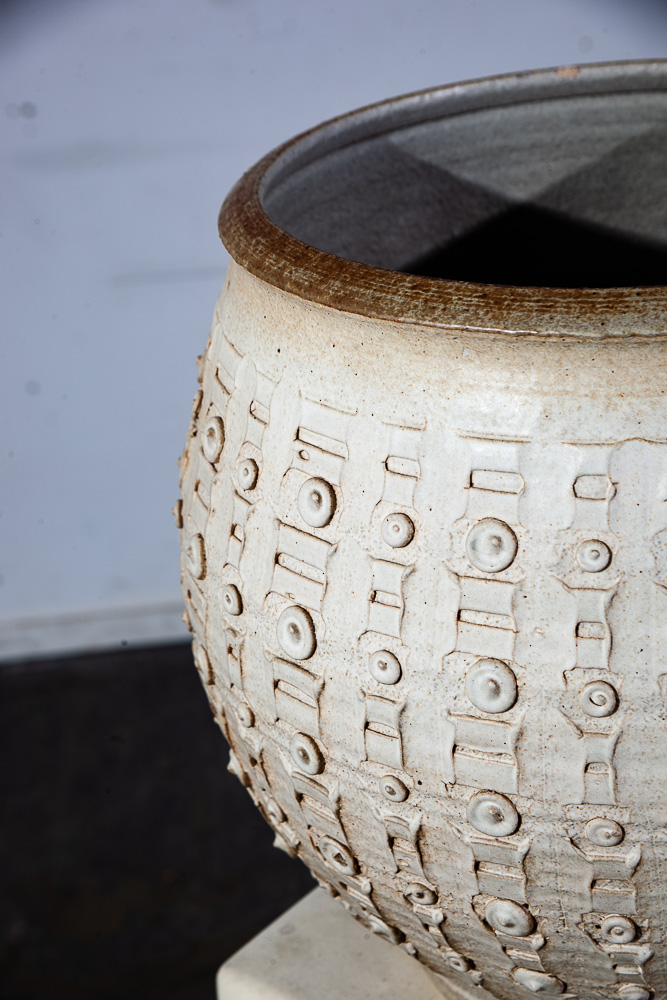 Mid Century Modern Planter Pot Bob Kinzie Architectural Pottery White Studio Mcm - Image 4