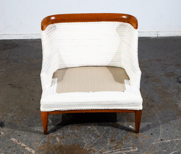 Mid Century Modern Lounge Chairs Slipper Tomlinson Erwin Lambeth Walnut White NM - Image 7