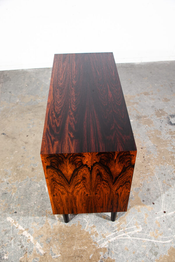 Mid Century Danish Modern Credenza Media Cabinet Rosewood Doors Denmark Comnpact - Image 4