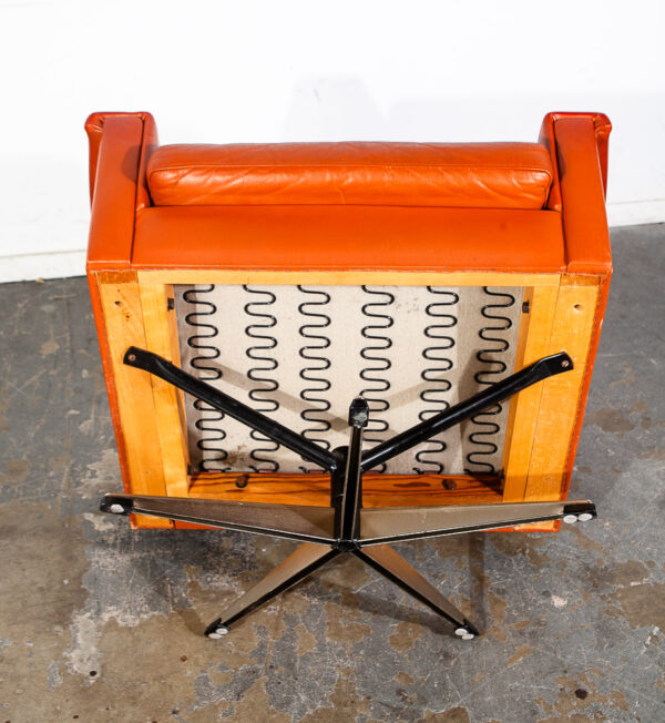 Mid Century Danish Modern Lounge Chair Set Burnt Orange Leather Georg Thams Mcm - Image 11