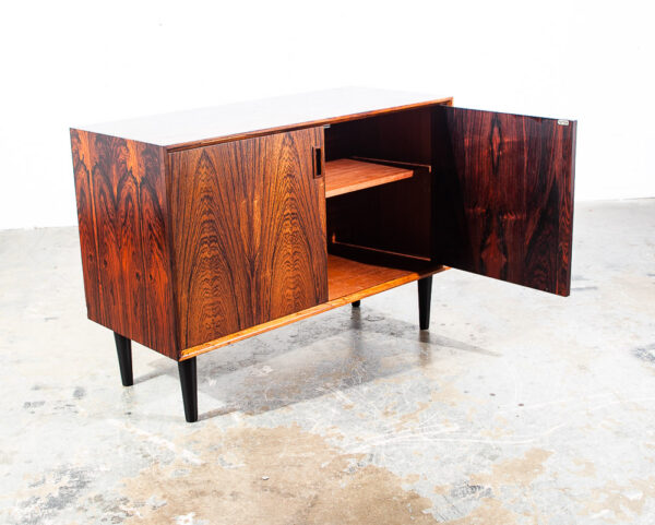 Mid Century Danish Modern Credenza Media Cabinet Rosewood Doors Denmark Comnpact - Image 5