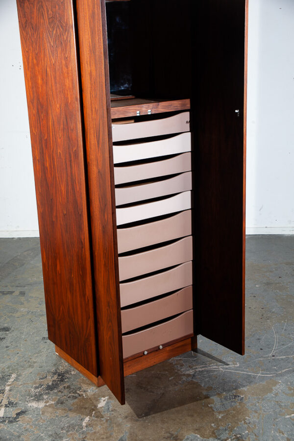 Mid Century Modern Dresser Gentleman's Chest Highboy Dillingham Esprit Walnut - Image 8