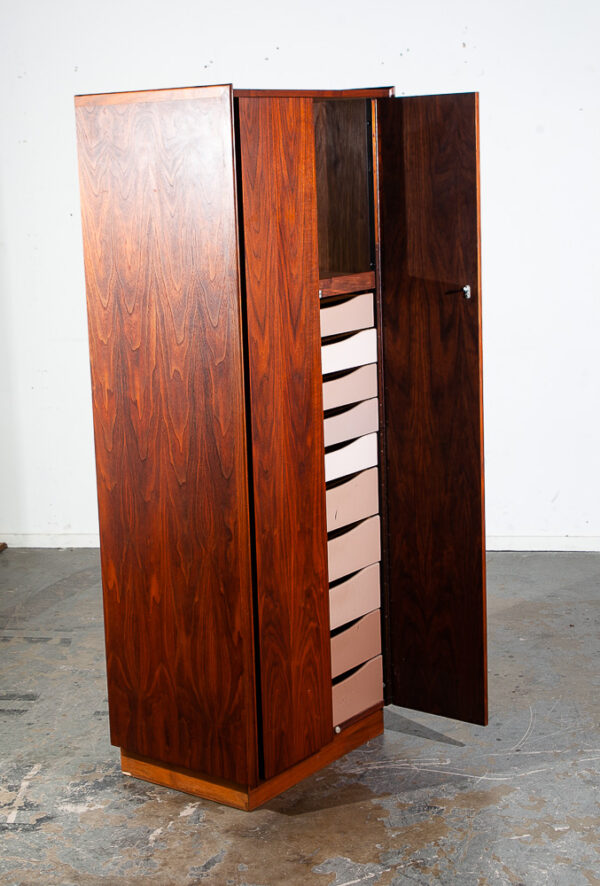 Mid Century Modern Dresser Gentleman's Chest Highboy Dillingham Esprit Walnut - Image 2