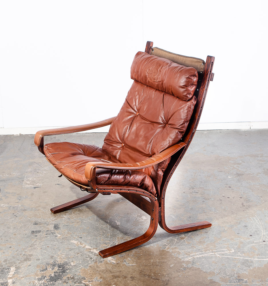 Mid Century Danish Modern Lounge Chair Red Leather Ingmar Relling Westnofa Arm - Image 2