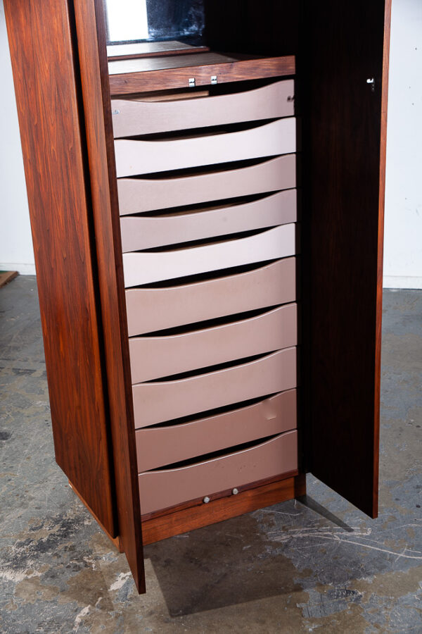 Mid Century Modern Dresser Gentleman's Chest Highboy Dillingham Esprit Walnut - Image 9
