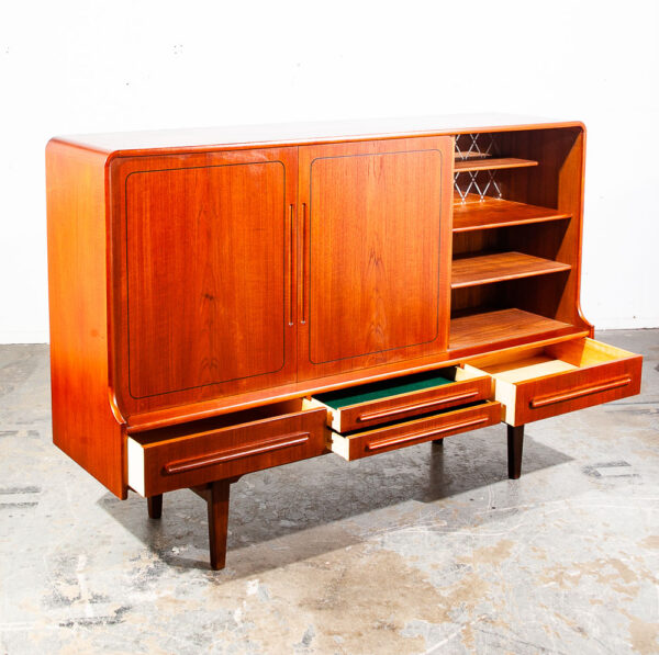 Mid Century Danish Modern Credenza Highboard Bar Sideboard Denmark Mcm Drawers - Image 4