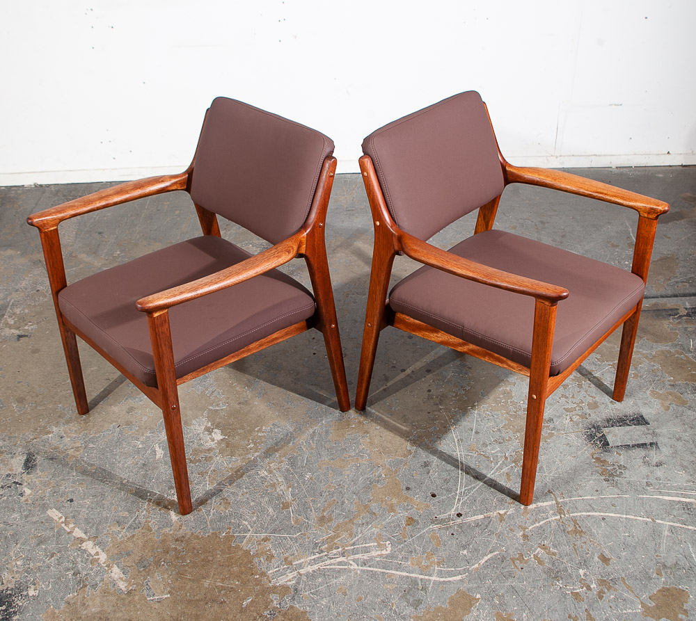 Mid Century Modern Lounge Chairs Kosuga Japan Armchair Set Reupholstered Vintage - Image 5