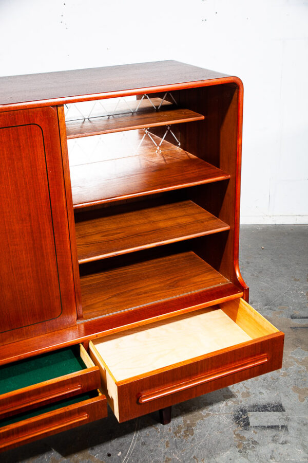 Mid Century Danish Modern Credenza Highboard Bar Sideboard Denmark Mcm Drawers - Image 12