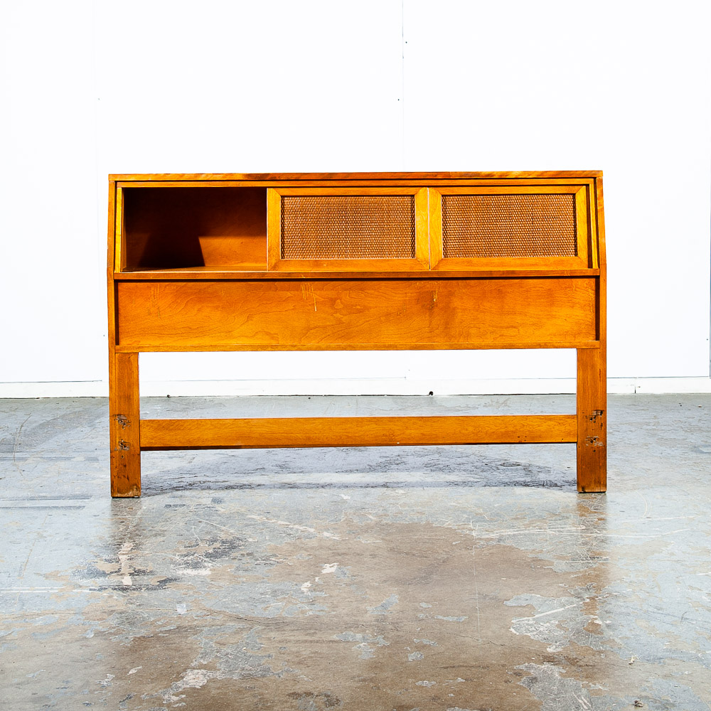 Mid Century Modern Headboard Full Bed Frame Birch Conant Ball Blonde Storage Mcm - Image 2